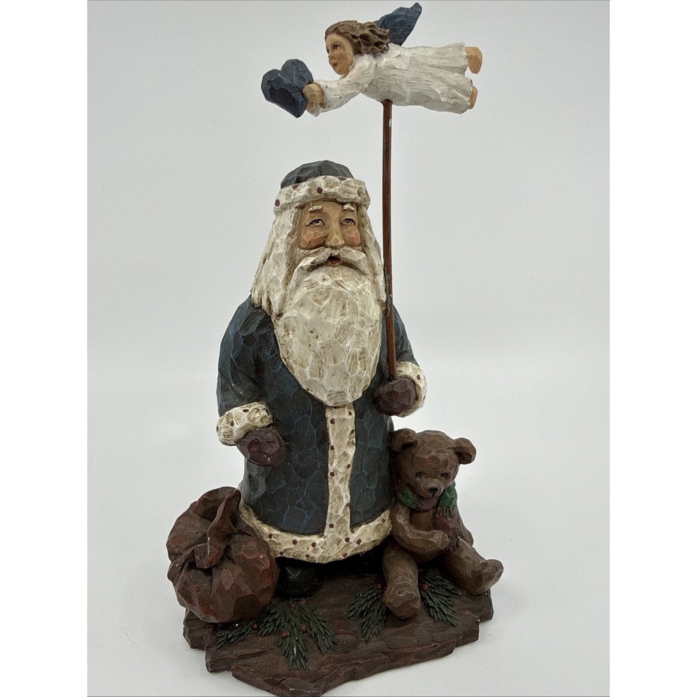 Debi Hron Vintage 1999 Old‎ Glory Santa Hand Crafted Christmas Doll Figure 8.5"